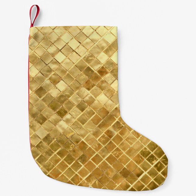 Petite Chaussette De Noël Plaque de contrôle en or (Devant)