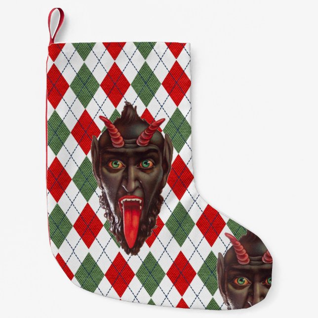 Petite Chaussette De Noël plaqué noël krampus xmas stockage (Devant)