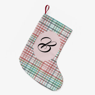 Petite Chaussette De Noël Plaque rose pastel de Noël. Personnalisé avec le n