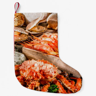 Petite Chaussette De Noël Plat de cuisine de fruits de mer en tant que dîner