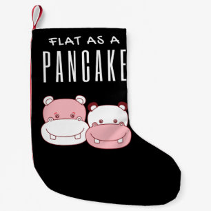 Petite Chaussette De Noël Plat En Couple De Crêpes Hippo Hippo Lover