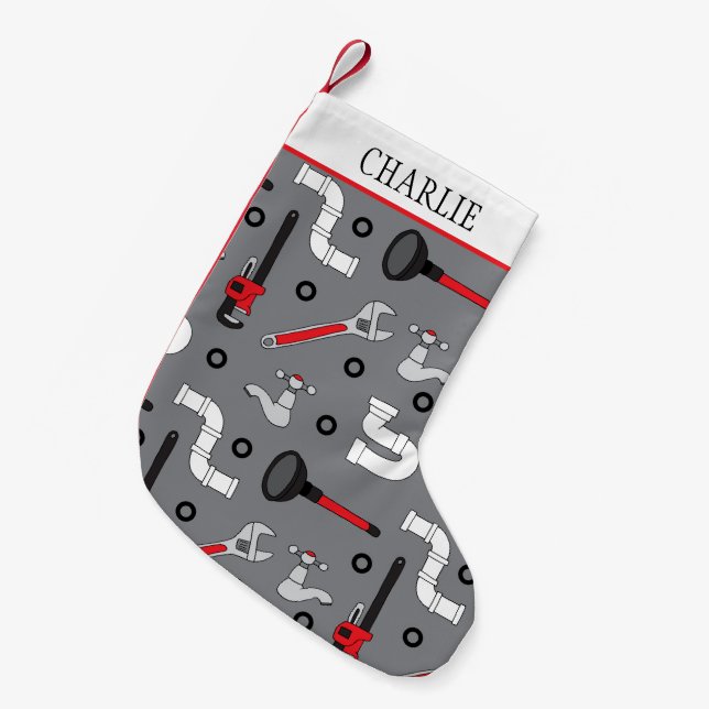 Petite Chaussette De Noël Plumber DIYer and Handyman (Devant (Accrochage))