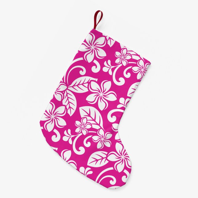 PETITE CHAUSSETTE DE NOËL PLUMÉRIE DE L'ÎLE (ROSE CHAUD) (Devant (Accrochage))