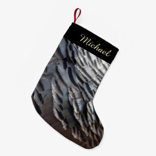 Petite Chaussette De Noël Plumes de Dindon Sauvage II Design Abstrait de la
