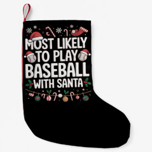 Petite Chaussette De Noël Plus susceptible de jouer au baseball avec la fami