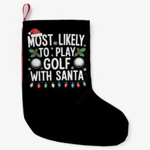 Petite Chaussette De Noël Plus susceptible de jouer au golf avec le Père Noë