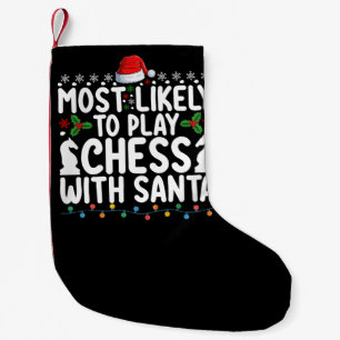 Petite Chaussette De Noël Plus susceptible de jouer aux échecs avec le Père