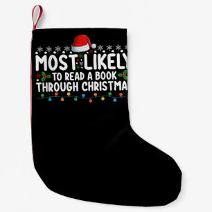 Petite Chaussette De Noël Plus susceptible de lire un livre jusqu'à Noël