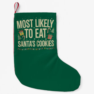 Petite Chaussette De Noël Plus Susceptible De Manger Les Cookies De Santa Fa