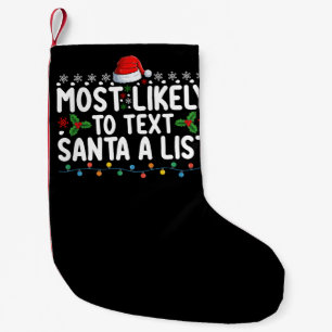 Petite Chaussette De Noël Plus susceptible de texter le Père Noël sur une li