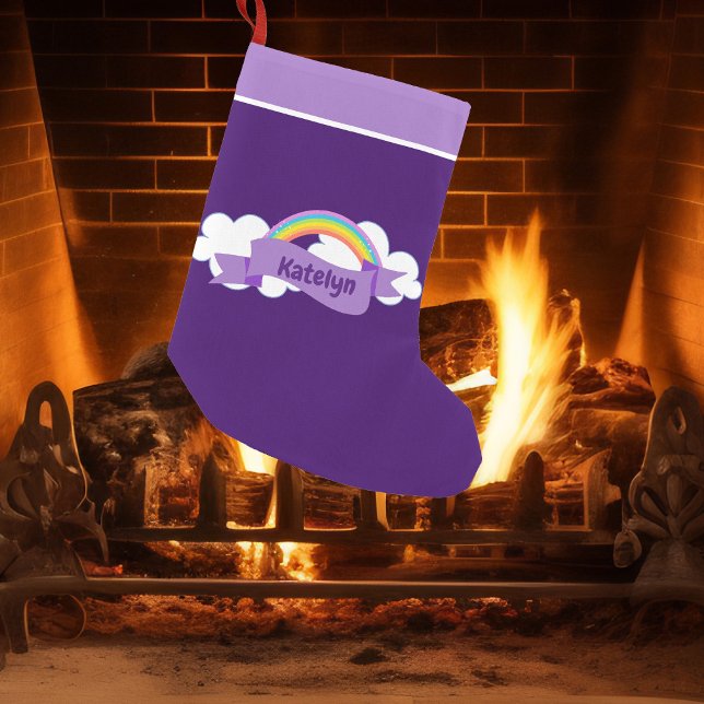 Petite Chaussette De Noël Plutôt Violet Arc-en-ciel personnalisé (Créateur téléchargé)