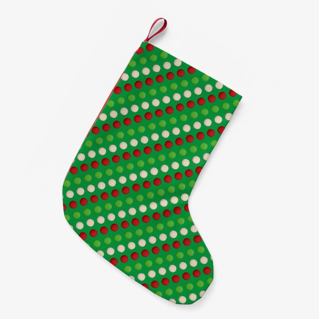 Petite Chaussette De Noël Pointe blanc rouge (Devant (Accrochage))