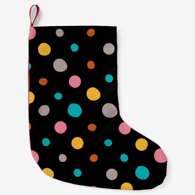 Petite Chaussette De Noël Points d'aquarelle multicolore 2 (Devant)