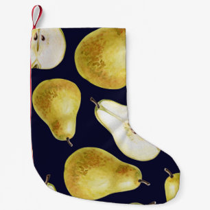 Petite Chaussette De Noël Poire mûre, arrière - plan noir, jardin