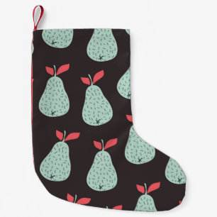 Petite Chaussette De Noël Poires à menthe : Texture Vintage sans soudure