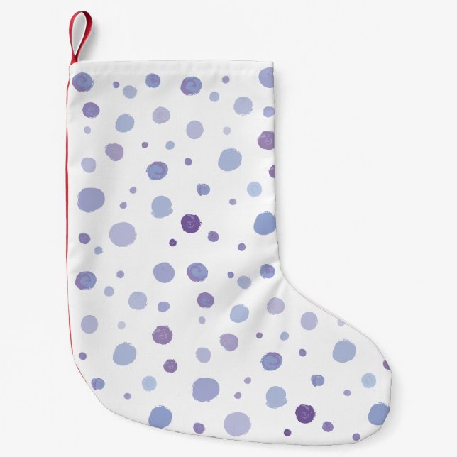 Petite Chaussette De Noël pois peint à la main (Devant)