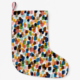 Petite Chaussette De Noël Pois : Peinture à main multicolore.