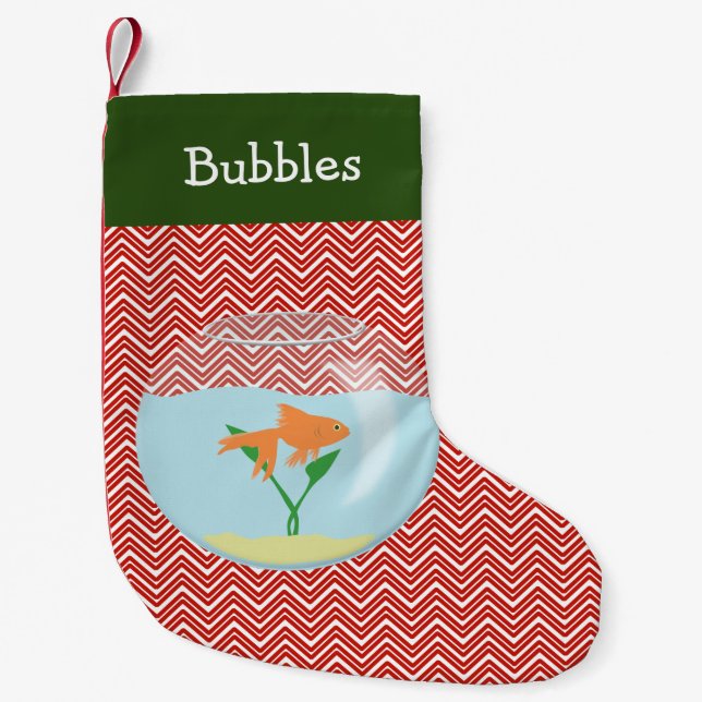 Petite Chaussette De Noël Poisson d'or personnalisé (Devant)