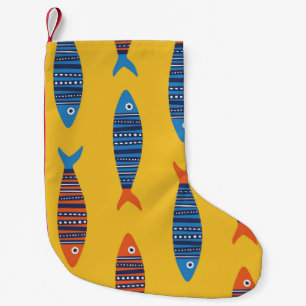 Petite Chaussette De Noël Poissons brillants Illustration de la vie sous-mar
