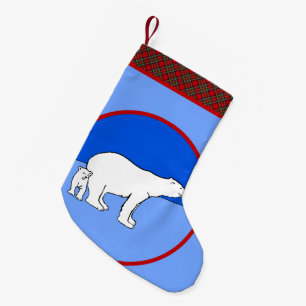 Petite Chaussette De Noël Polar Bear Mom and Cub Peinture - Wildlife Art