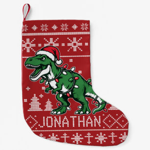 Petite Chaussette De Noël Polo Dinosaure Enfant Enfants Nom Personnalisé
