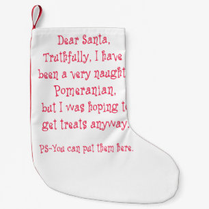 Petite Chaussette De Noël Pomeranian vilain