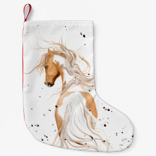 Petite Chaussette De Noël Poney de peinture de palomino par le bas de Noël