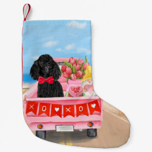 Petite Chaussette De Noël Poodle Chien Saint-Valentin Coeurs de Camion