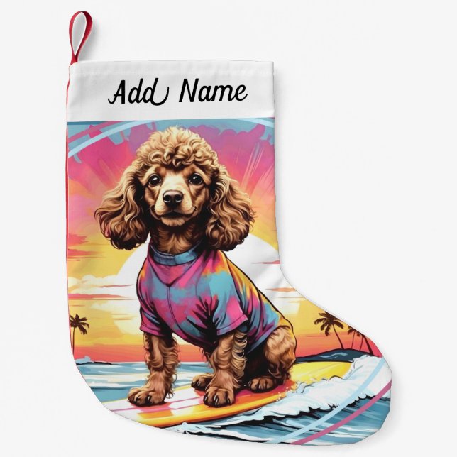 Petite Chaussette De Noël Poodle Dog (Devant)