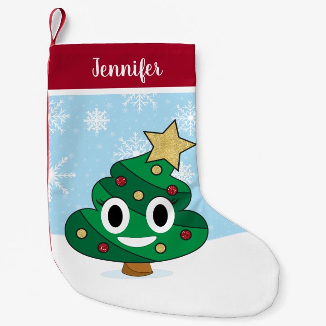 Petite Chaussette De Noël Poop Emoji Noël Stocking (Devant)
