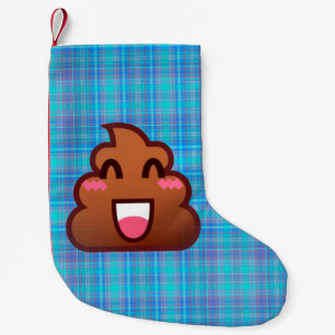 Petite Chaussette De Noël poop plaid emoji xmas stockage de noël
