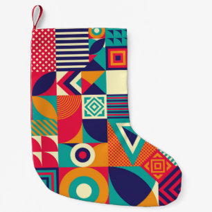 Petite Chaussette De Noël Pop formes géométriques abstraites, motif transpar