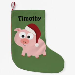 Petite Chaussette De Noël Porc mignon de Père Noël