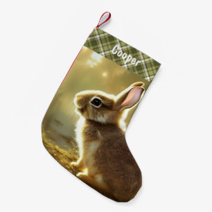 Petite Chaussette De Noël Portrait animal lapin personnalisé