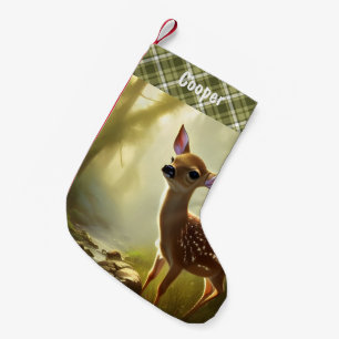 Petite Chaussette De Noël Portrait de la faune de cerf de bébé personnalisé