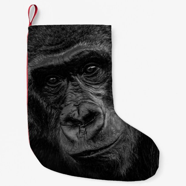 PETITE CHAUSSETTE DE NOËL PORTRAIT DE MONKEY SUR BW (Devant)