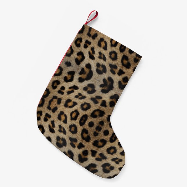 Petite Chaussette De Noël Poster de animal de fourrure de léopard élégant (Devant (Accrochage))
