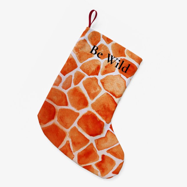 Petite Chaussette De Noël Poster de animal de la Giraffe orange (Devant (Accrochage))