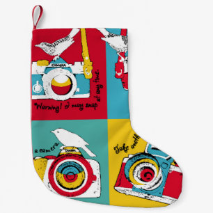 Petite Chaussette De Noël Poster lumineux dans le style pop art avec image o