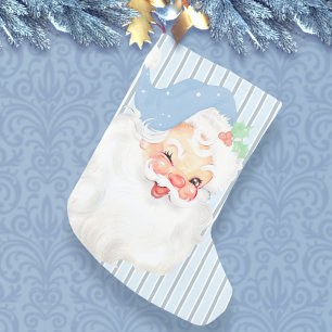 Petite Chaussette De Noël Poudre Bleu Vintage Père Noël Wink Noël Stocke
