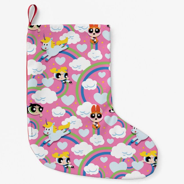Petite Chaussette De Noël Powerpuff Girls & Donny Rainbow Pattern (Devant)