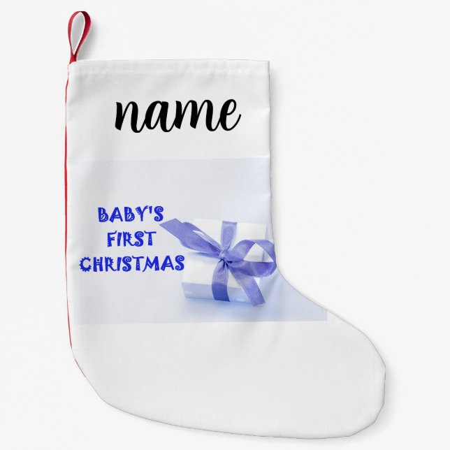 Petite Chaussette De Noël premier bleu de Noël pour bébé (Devant)