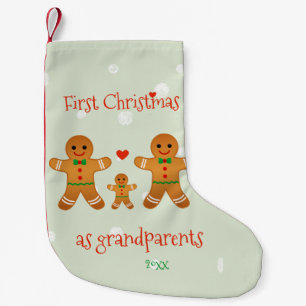 Petite Chaussette De Noël Premier Noël comme grands-parents - bonhommes en