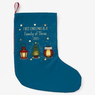 Petite Chaussette De Noël Premier Noël en famille de trois 2025 Lanterne