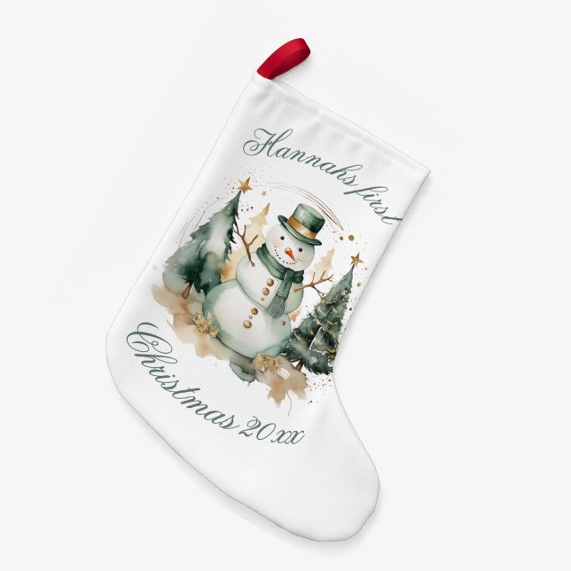 Petite Chaussette De Noël Première nouveauté de Noël vert Père Noël (Devant (Accrochage))