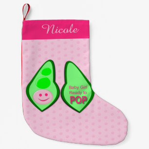 Petite Chaussette De Noël Prêt à pop bébé fille Pea rose Personnalisé