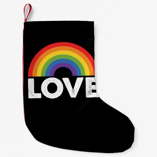 Petite Chaussette De Noël Pride L'amour est amour L'égalité gay Rainbow LGBT (Devant)