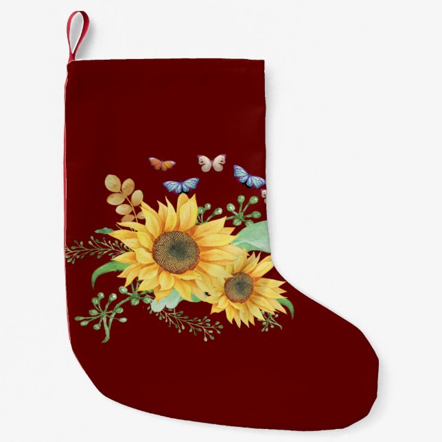 Petite Chaussette De Noël printemps de tournesol (Devant)