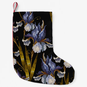 Petite Chaussette De Noël Printemps Irises : Broderie Art Renaissance