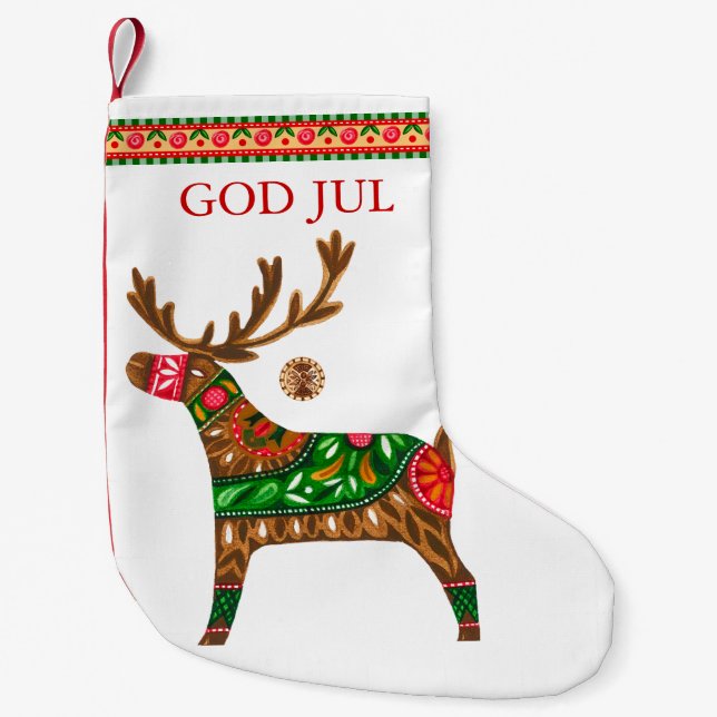 Petite Chaussette De Noël Prise de Noël scandinave (Devant)